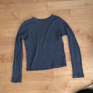 COPY - brandy melville blue thermal long sleeve top